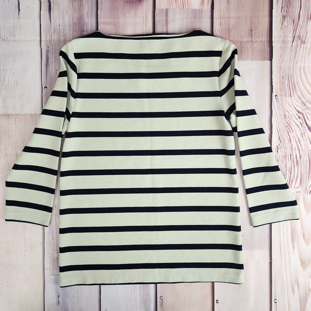 Ann Taylor Size S Medium Weight Poly Rayon Spandex Stripe Long Sleeve Round Neck - Picture 3 of 5